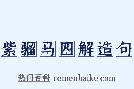 紫骝马四解造句是什么意思的图片